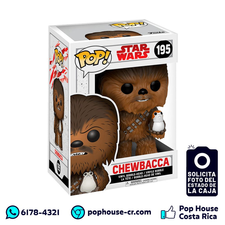 Chewbacca con Porg 195 (Star Wars: The Last Jedi - Película) Funko Pop!