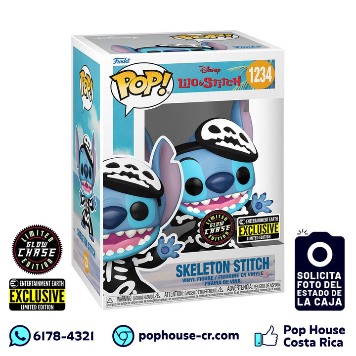 Skeleton Stitch 1234 Limited Glow Chase Edition (Entertainment Earth Exclusive - Lilo & Stitch) Funko Pop!