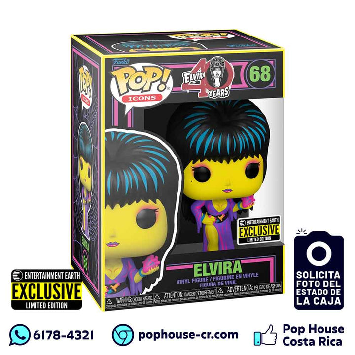 Elvira 68 Black Light 68 (Entertainment Earth Exclusive - Películas) Funko Pop!