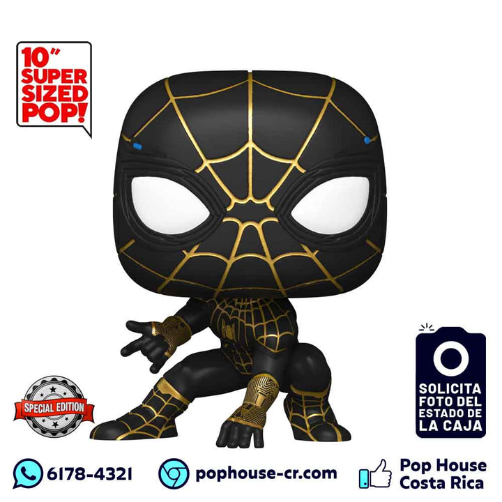 Spider-Man Black & Gold Suit de 10" Pulgadas 921 (Special Edition - Spider Man No Way Home) Funko Pop! 