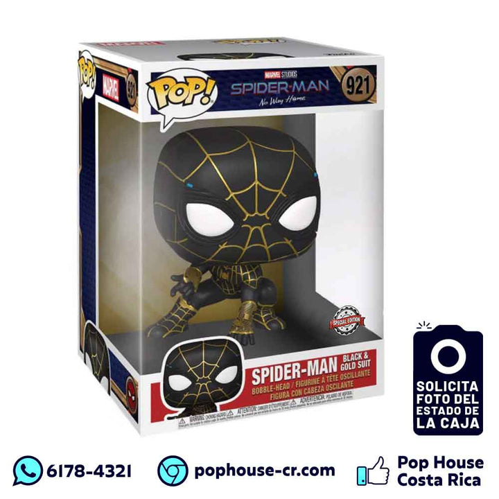 Spider-Man Black & Gold Suit de 10" Pulgadas 921 (Special Edition - Spider Man No Way Home) Funko Pop! 