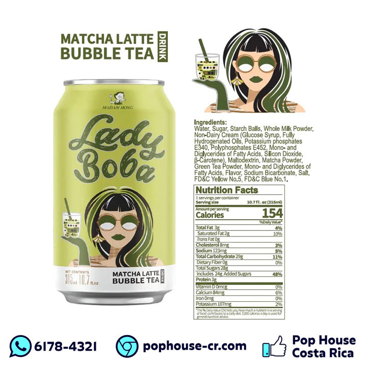 Té de Burbujas Lady Boba de Matcha Latte (Madam Hong)